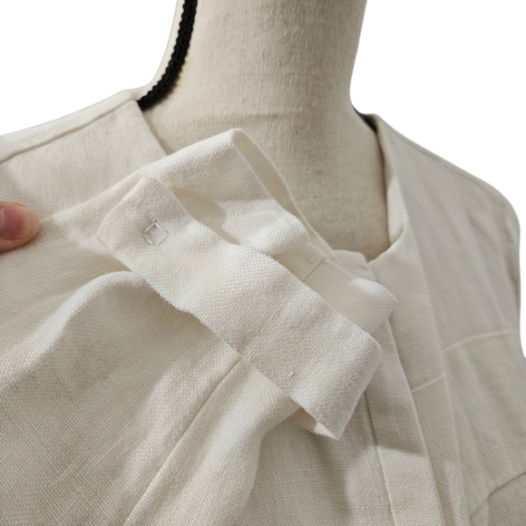 Malvin Hamburg Germany Size 8 Ivory I Love Linen Snap Closure Jacket - Picture 6 of 9